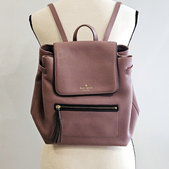 Kate Spade Backpack Pebbled Pink Leather 'Chester Street' Drawstring Backpack - Picture 3 of 16